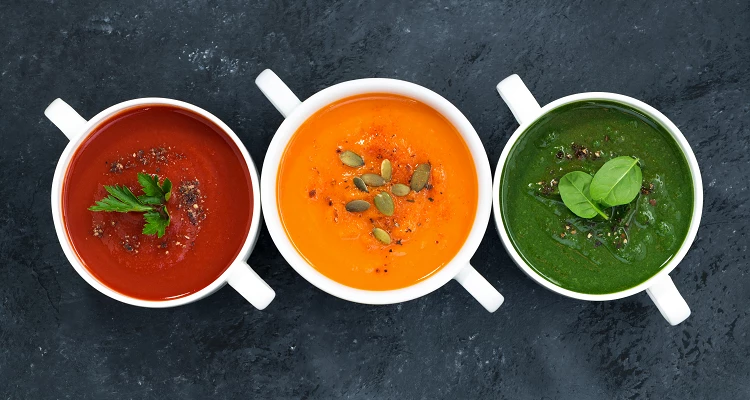 Grünes, Rotes und Gelbes Gazpacho